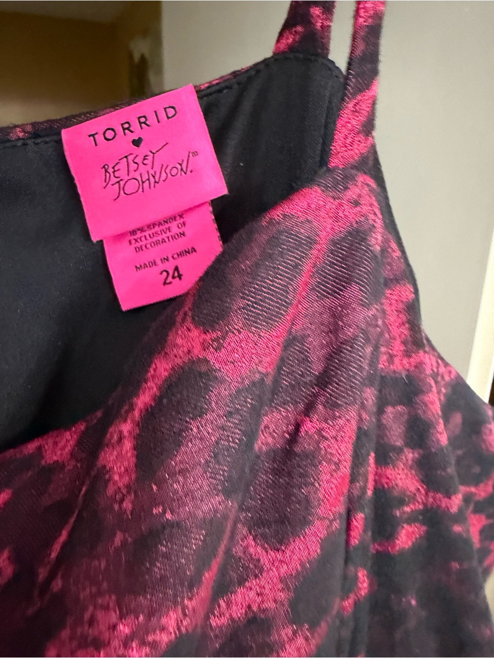 torrid Hot Pink and Black Leopard Slip Dress - Picture 3 of 3